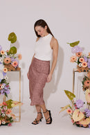 petite women's printed midi skirt