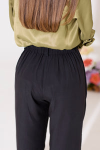 petite women's black trousers